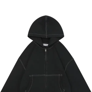 Acne Studios Contrast Stitch Logo Zip Hoodie