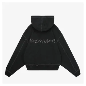 Acne Studios Contrast Stitch Logo Zip Hoodie Back view