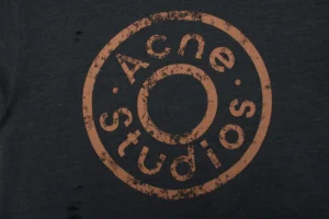 Acne Studios Distressed Circle Logo Crewneck Sweatshirt Black Front Print