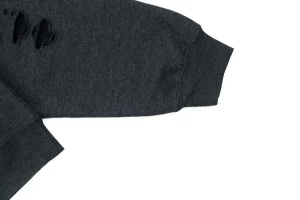 Acne Studios Distressed Circle Logo Crewneck Sweatshirt Black Cuff