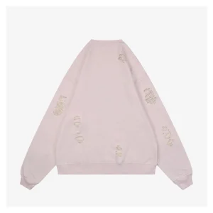 Acne Studios Distressed Circle Logo Crewneck Sweatshirt Pink Back view