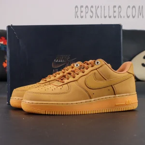 Air Force 1 Low ‘Flax’ 2019 sneakers — wheat nubuck upper with gum sole and tonal laces