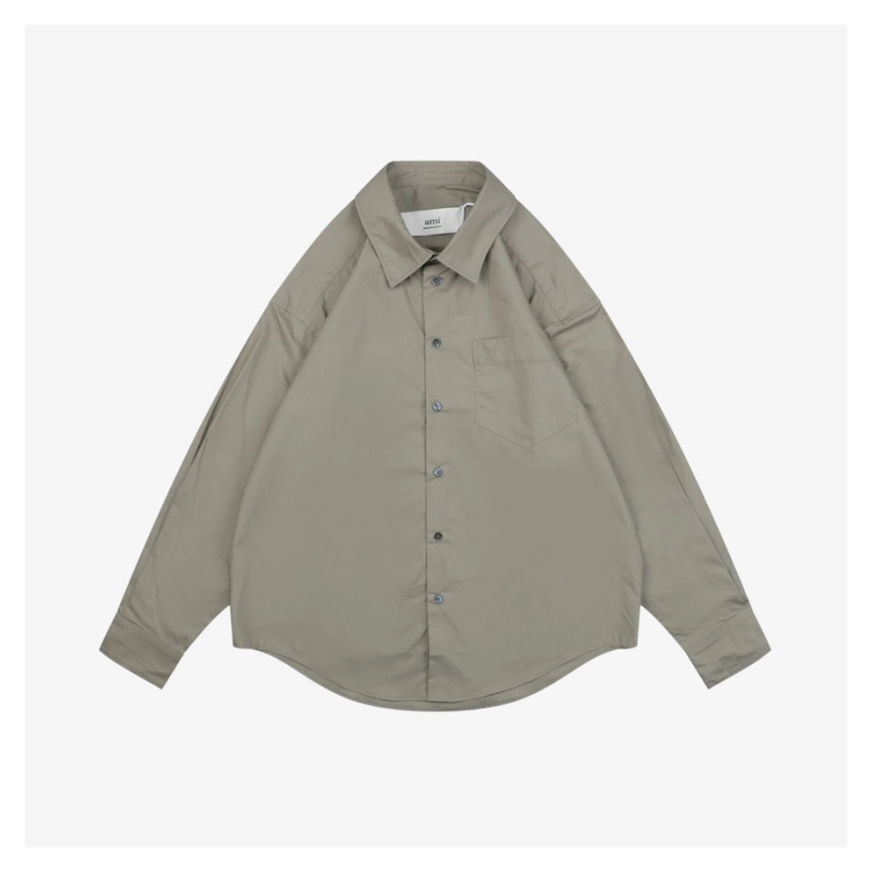 Ami Embossed Heart Pocket Shirt Front view