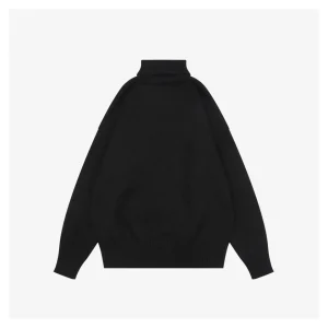Ami Heart Intarsia Turtleneck Sweater Black Back view