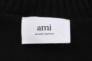 Ami Heart Intarsia Turtleneck Sweater Black Brand label