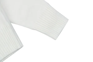 Ami Heart Intarsia Turtleneck Sweater White Cuff