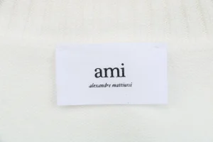 Ami Heart Intarsia Turtleneck Sweater White Brand label