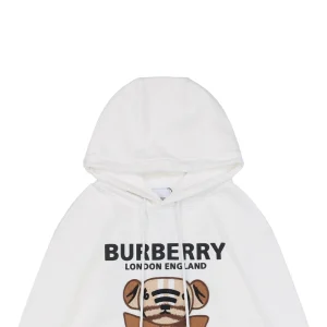 BBry Bear Patch Embroidered Hoodie White