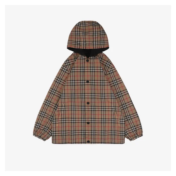 BBry Check Reversible Hooded Jacket – Snap Button Version