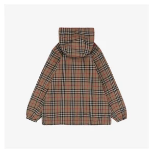 BBry Check Reversible Hooded Jacket – Snap Button Version Back view