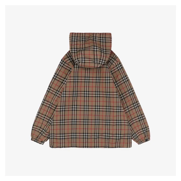 BBry Check Reversible Hooded Jacket – Snap Button Version Back view