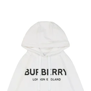 BBry Double Logo Print Hoodie White