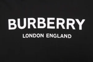 BBry Double Logo Print Hoodie Black Front Brand Print