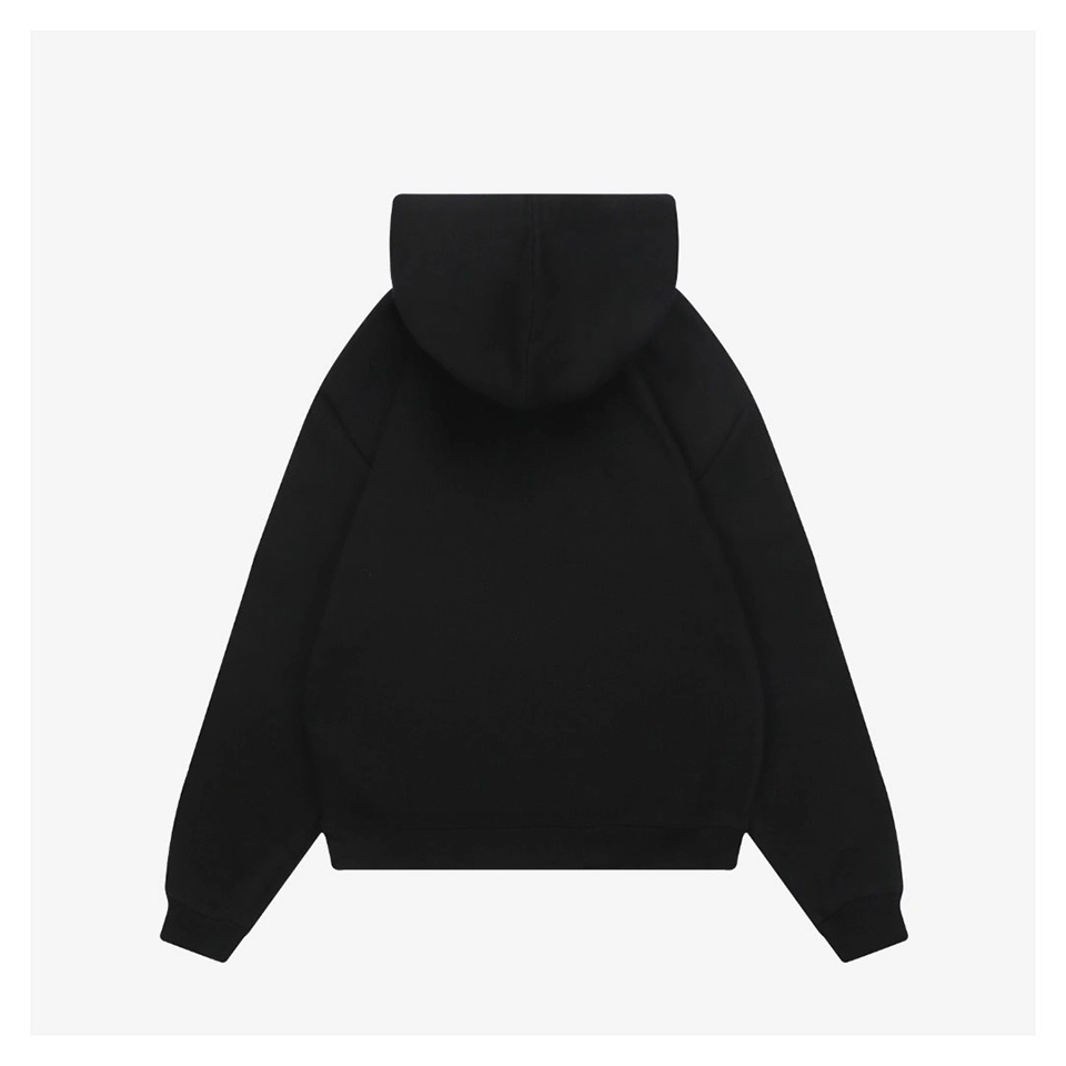 BBry Embossed Equestrian Knight Logo Hoodie Black Back view