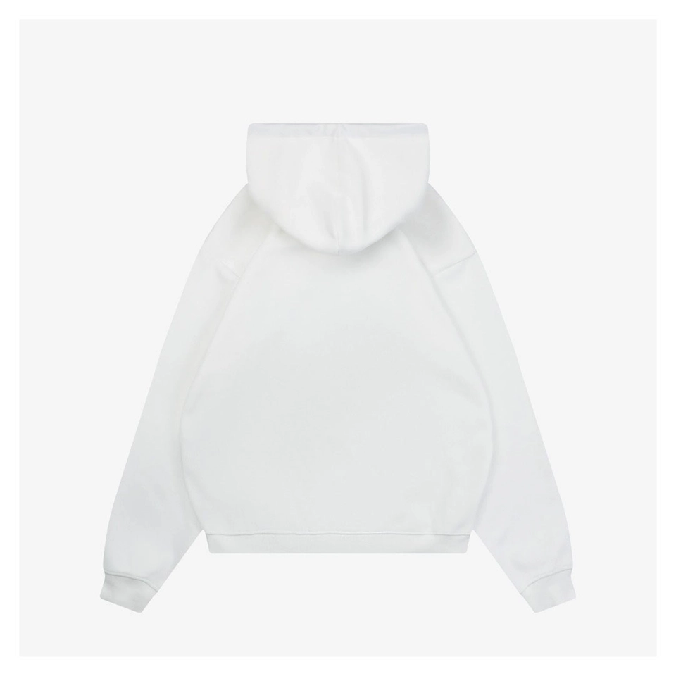 BBry Embossed Equestrian Knight Logo Hoodie White Back view