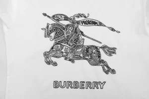 BBry Equestrian Knight Fine-Line Embroidery Shirt White Front Print