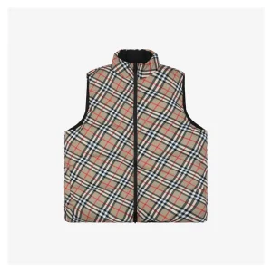 BBry Reversible Vintage Check Equestrian Knight Down Vest