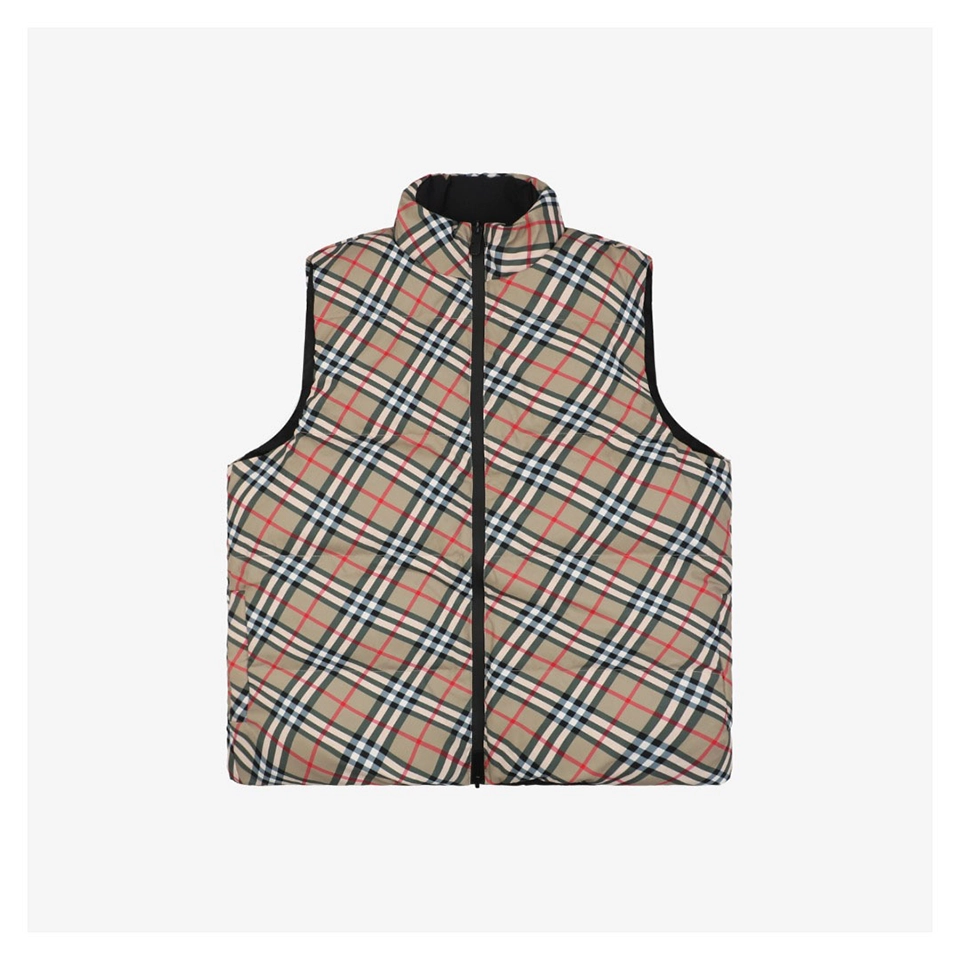 BBry Reversible Vintage Check Equestrian Knight Down Vest