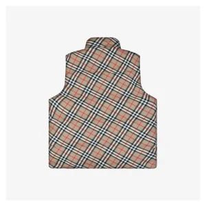 BBry Reversible Vintage Check Equestrian Knight Down Vest Back view