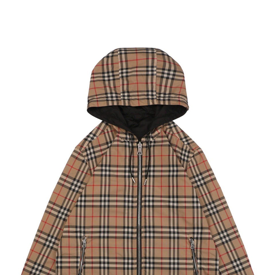 BBry Vintage Check Reversible Hooded Jacket