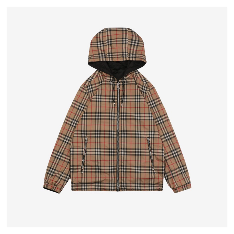 BBry Vintage Check Reversible Hooded Jacket