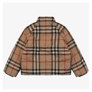 BBry Vintage Check Short Puffer Jacket Back view