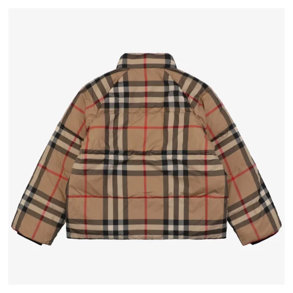 BBry Vintage Check Short Puffer Jacket Back view