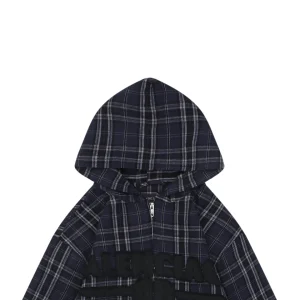 Balenciaga Checkered Hooded Patch Logo Jacket