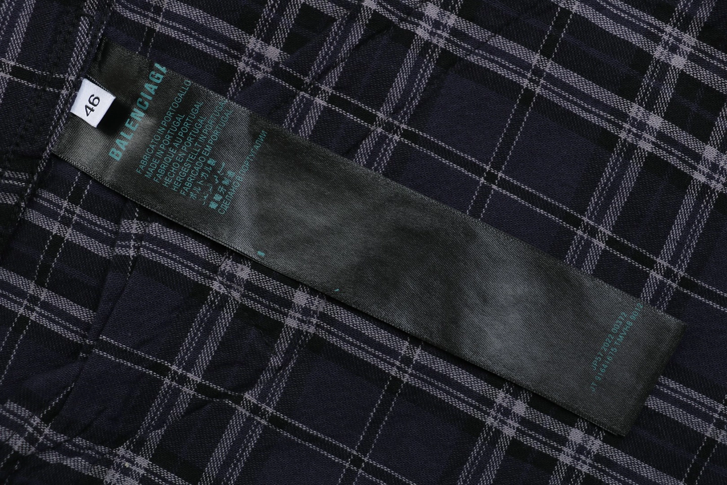 Balenciaga Checkered Hooded Patch Logo Jacket Wash label