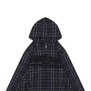 Balenciaga Checkered Hooded Patch Logo Jacket