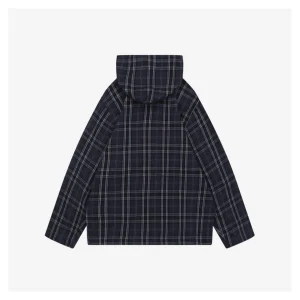Balenciaga Checkered Hooded Patch Logo Jacket Back view