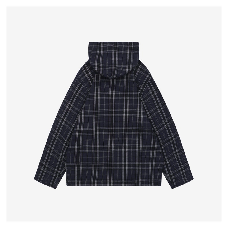 Balenciaga Checkered Hooded Patch Logo Jacket Back view