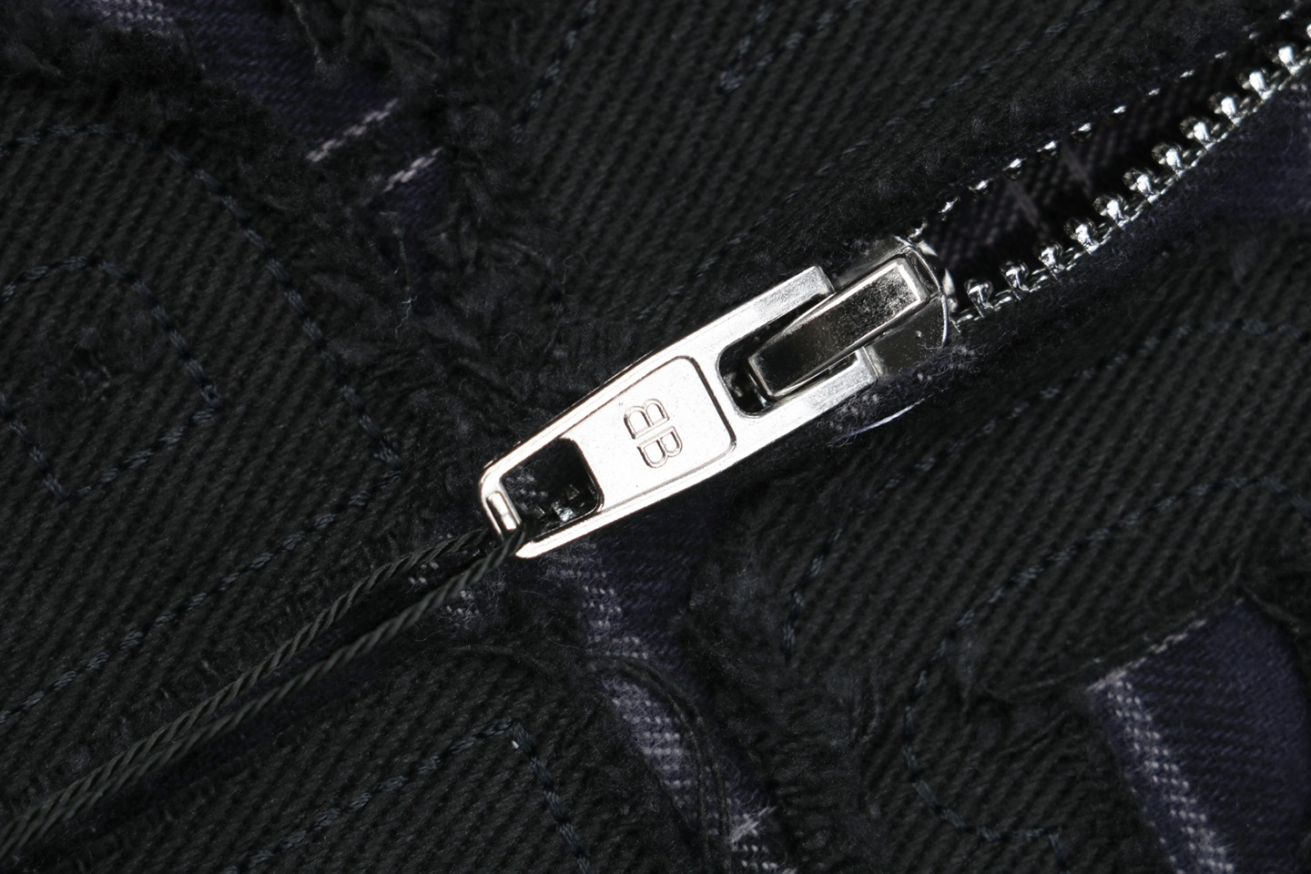 Balenciaga Checkered Hooded Patch Logo Jacket Zipper