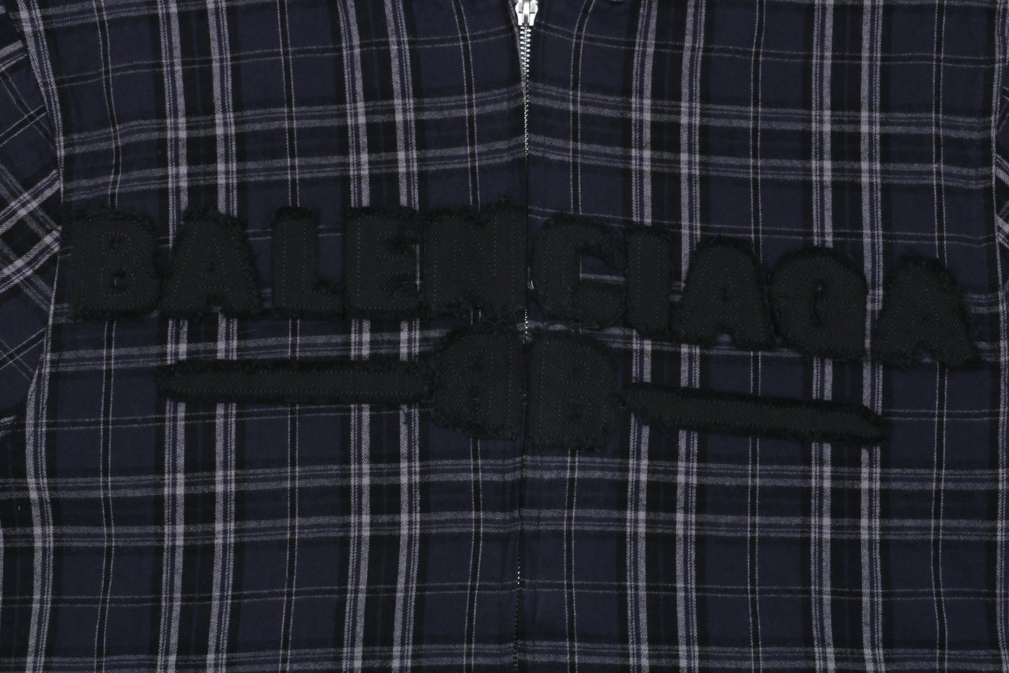 Balenciaga Checkered Hooded Patch Logo Jacket