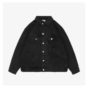 Balenciaga “Coke Tape” Embroidered Washed Denim Jacket