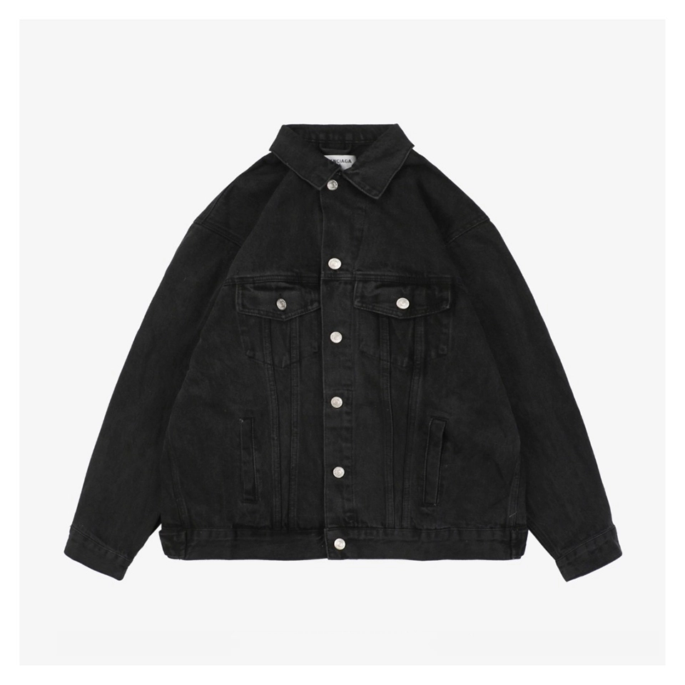 Balenciaga “Coke Tape” Embroidered Washed Denim Jacket