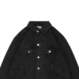 Balenciaga “Coke Tape” Embroidered Washed Denim Jacket