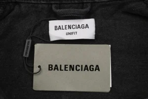 Balenciaga “Coke Tape” Embroidered Washed Denim Jacket Brand label