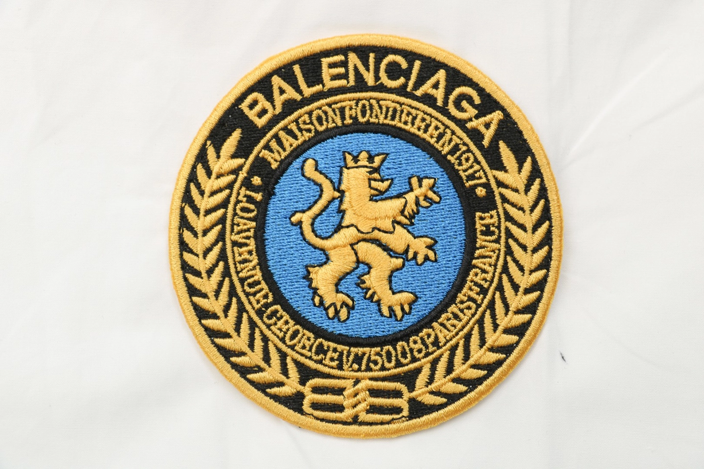 Balenciaga Embroidered Crest Lion Patch Shirt Brand label