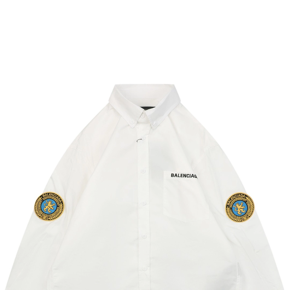 Balenciaga Embroidered Crest Lion Patch Shirt