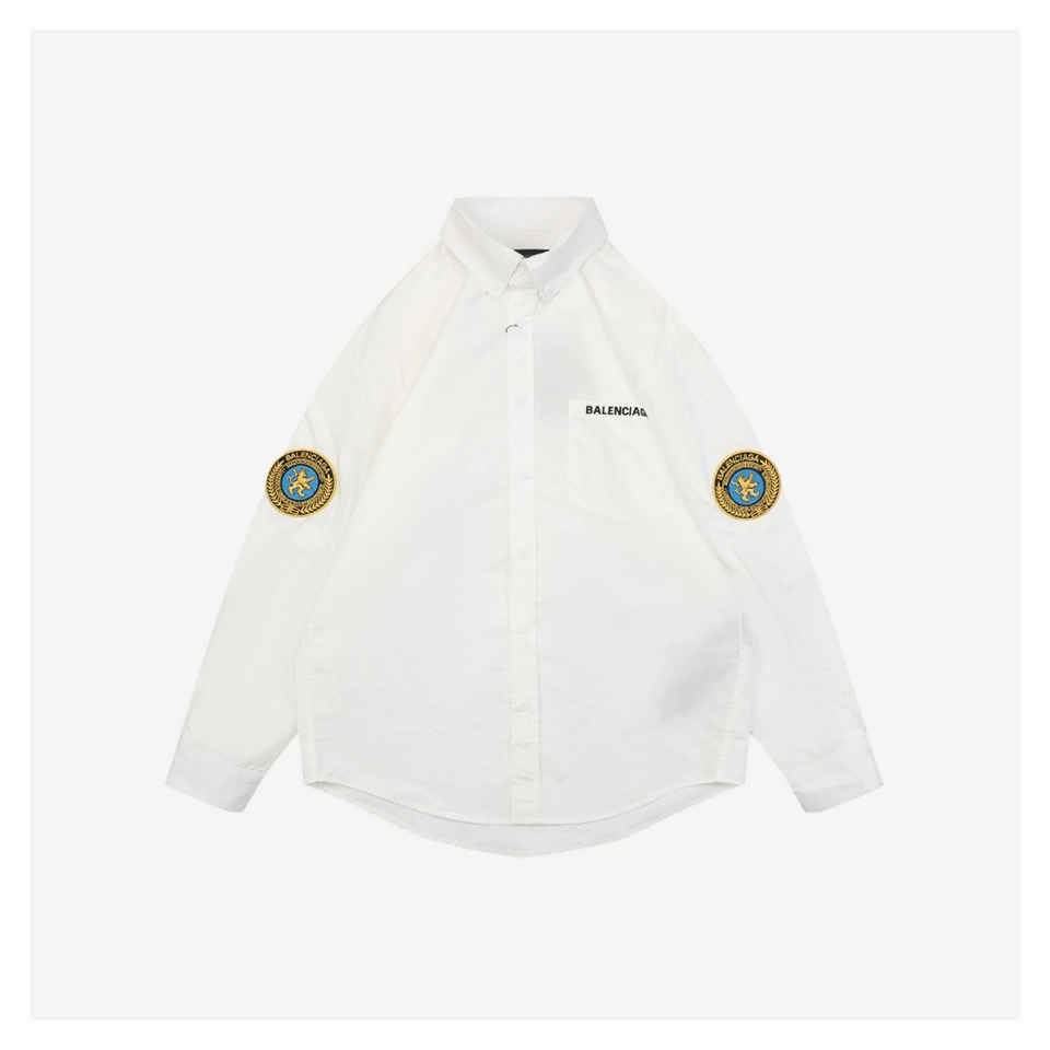 Balenciaga Embroidered Crest Lion Patch Shirt
