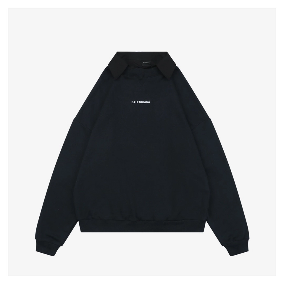 Balenciaga Faux Layered Polo-Collar Sweatshirt
