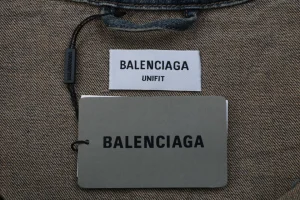 Balenciaga Graffiti Double-B Logo Denim Jacket Blue Brand label