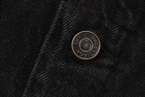 Balenciaga Graffiti Double-B Logo Denim Jacket Black Button