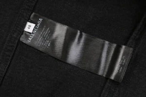 Balenciaga Graffiti Double-B Logo Denim Jacket Black Wash label