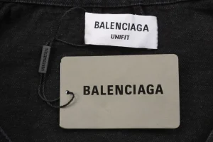 Balenciaga Graffiti Double-B Logo Denim Jacket Black Brand label