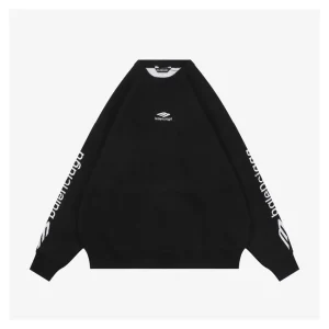 Balenciaga Hand-Logo 3B Sleeve Knit Sweater Black Front view