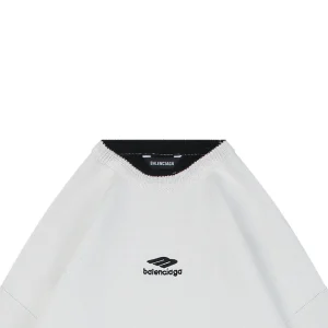 Balenciaga Hand-Logo 3B Sleeve Knit Sweater White