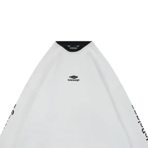 Balenciaga Hand-Logo 3B Sleeve Knit Sweater White