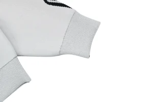 Balenciaga Hand-Logo 3B Sleeve Knit Sweater White Cuff
